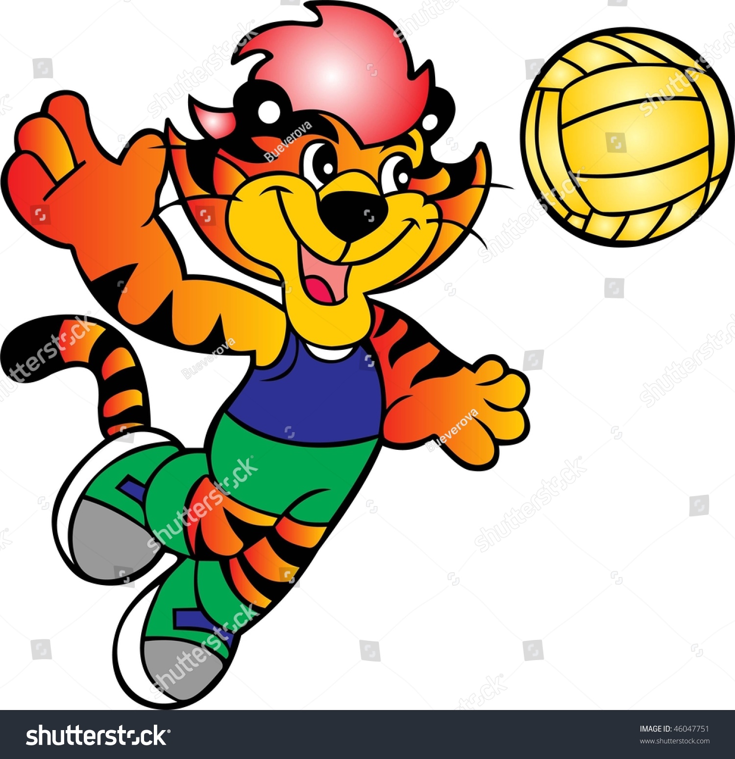 tiger volleyball clipart - photo #7