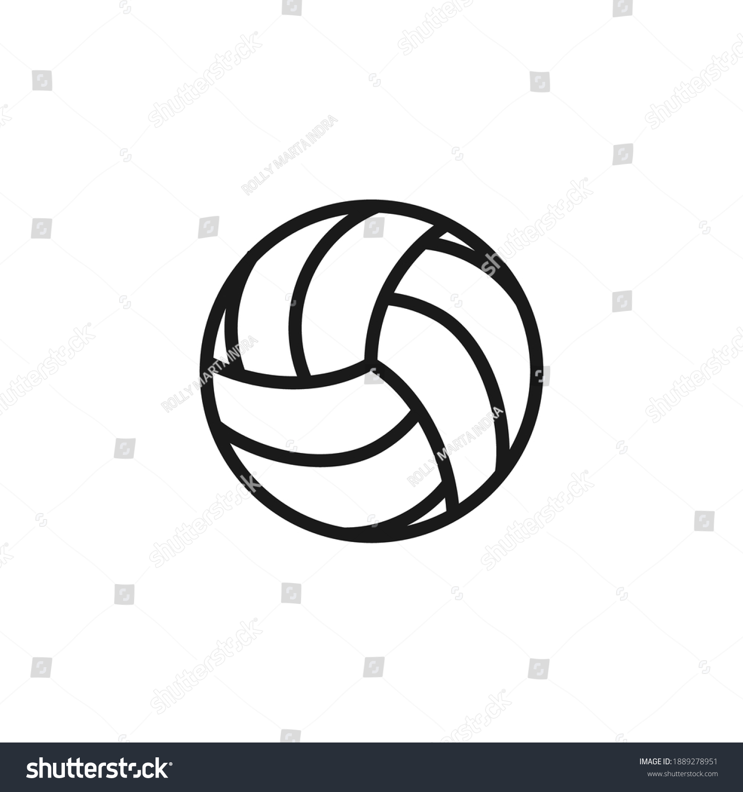 Volleyball Vector Illustration Ball Isolated On Stock Vector (Royalty ...