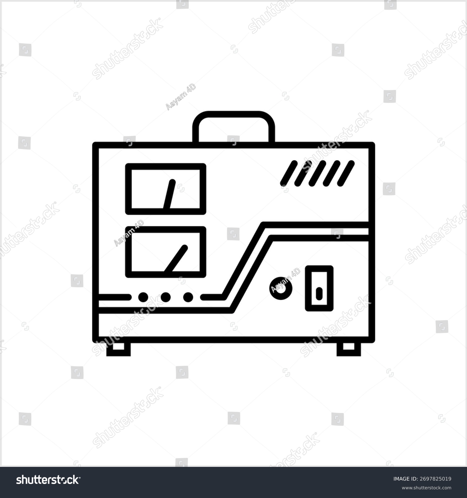 black outline electrical device with handle clip art preview