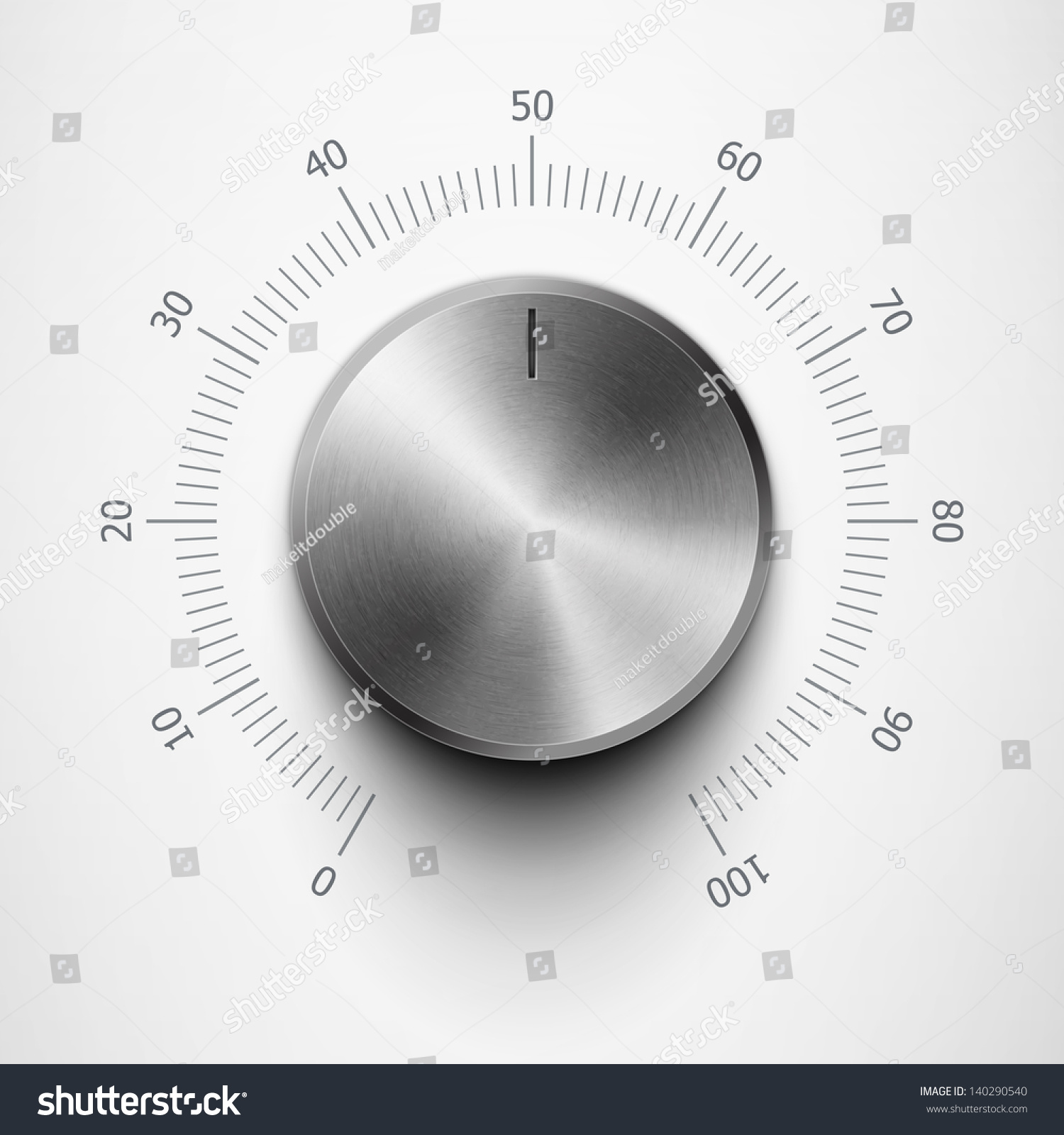 Volume Knob With Metal Texture And Scale Eps10 Stock Vector ...