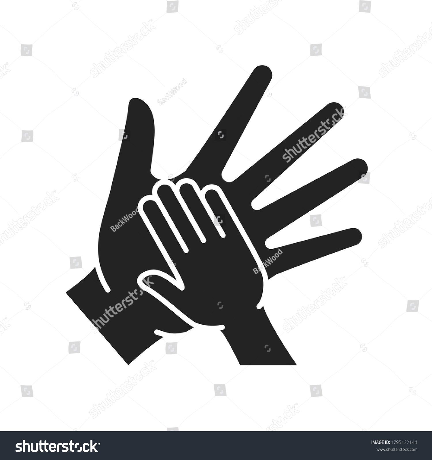 Volunteer Childcare Black Glyph Icon Help Stock Vector (Royalty Free ...