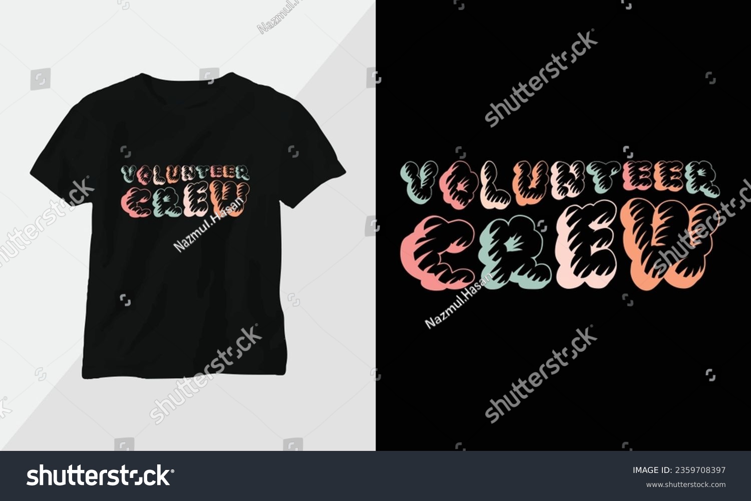 SVG of volunteer crew - Retro Groovy Inspirational T-shirt Design with retro style svg