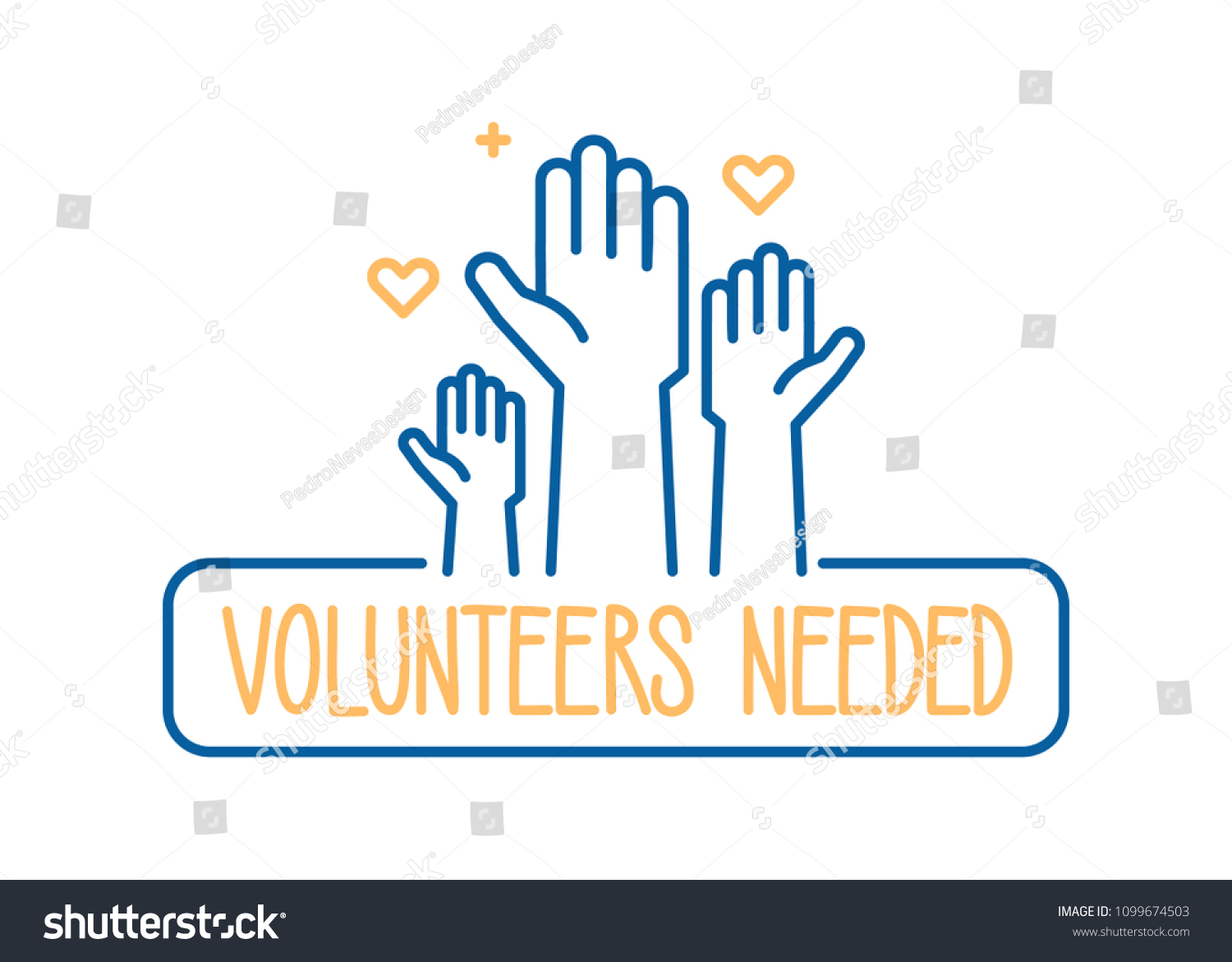 SVG of Volunteers needed banner design. Vector illustration for charity, volunteer work, community assistance. Crowd of people ready available to help and contribute with hands raised. Positive foundatio svg