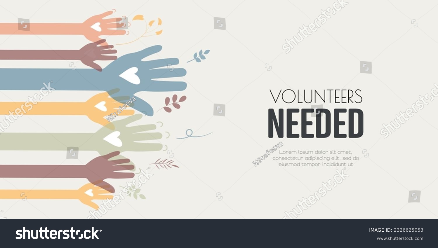 SVG of Volunteers Needed banner. Raised hands. Volunteering, teamwork concert. svg
