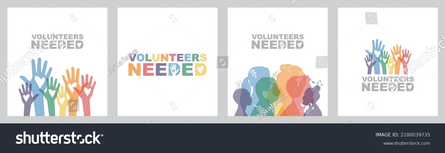 SVG of Volunteers Needed banners. Flat vector illustration. svg