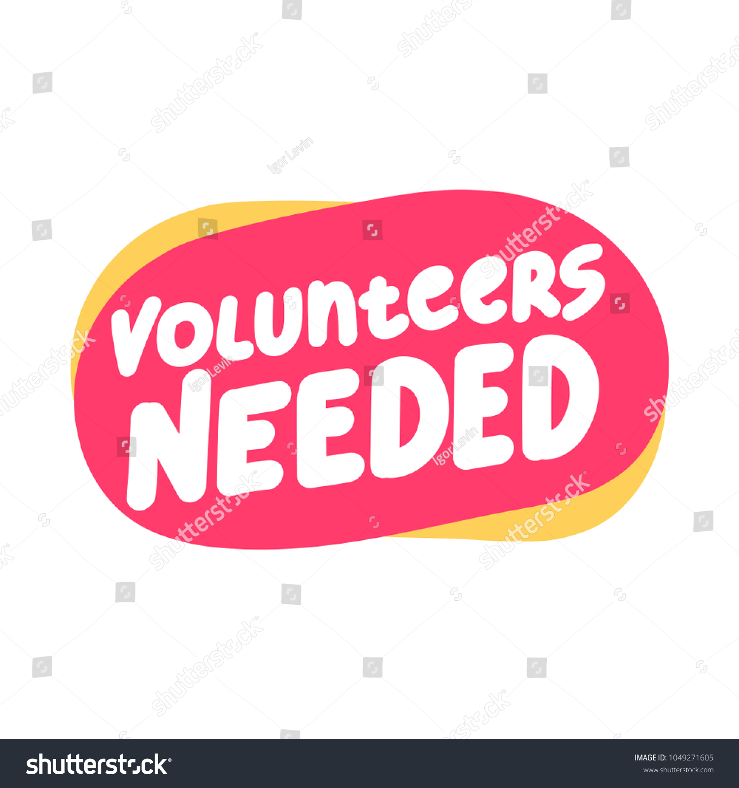 SVG of Volunteers needed. Hand drawn vector symbol, sign, banner illustration on white background. svg