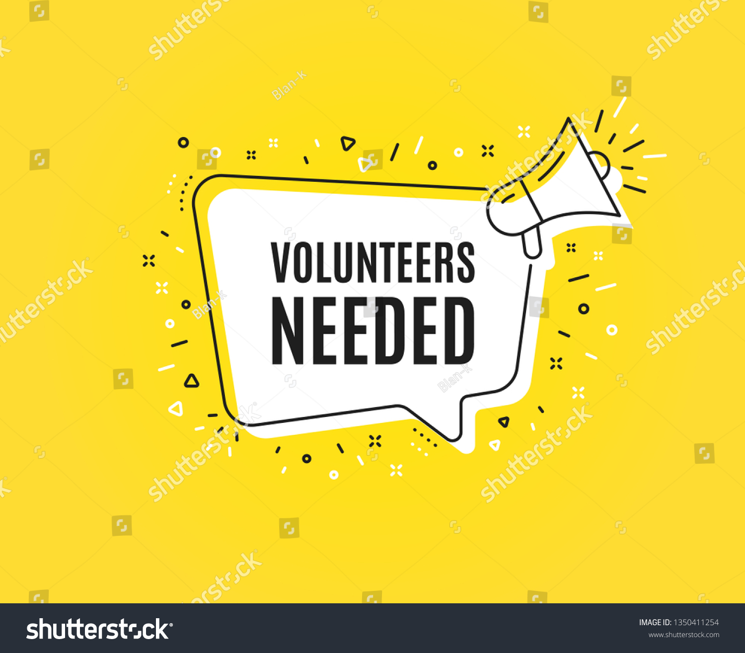 SVG of Volunteers needed. Megaphone banner. Volunteering service sign. Charity work symbol. Loudspeaker with speech bubble. Volunteers needed sign. Marketing and advertising tag. Vector svg