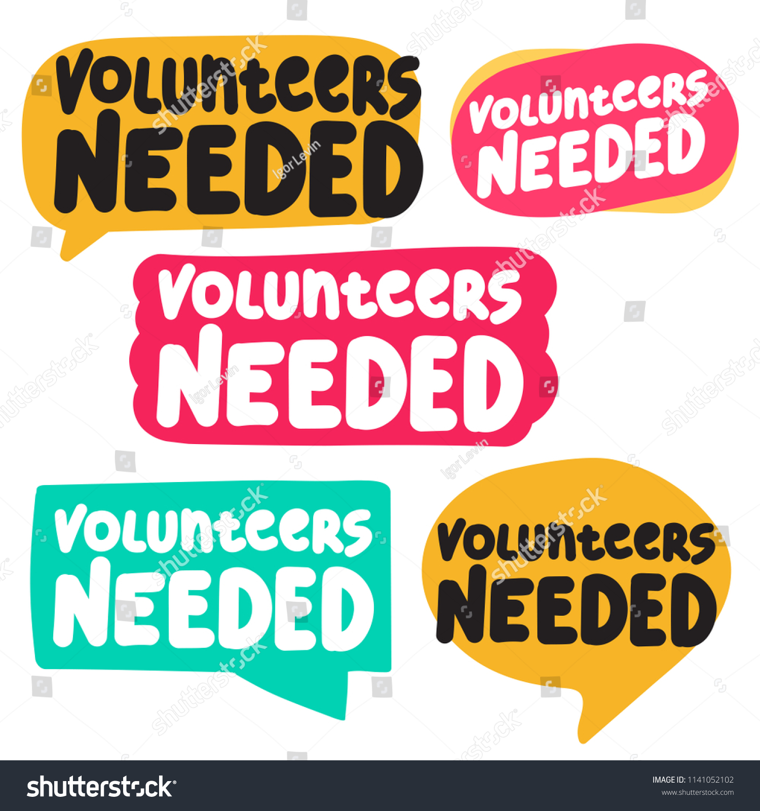 SVG of Volunteers needed. Set of badges, icons. Vector illustrations on white background. svg