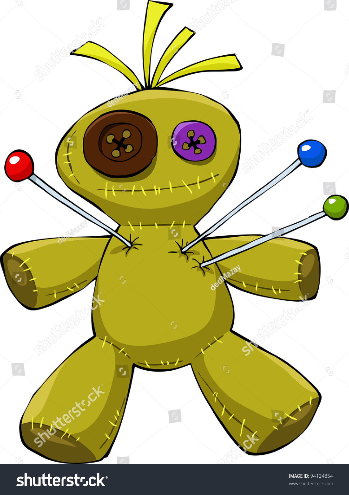 Voodoo Doll On A White Background, Vector - 94124854 : Shutterstock