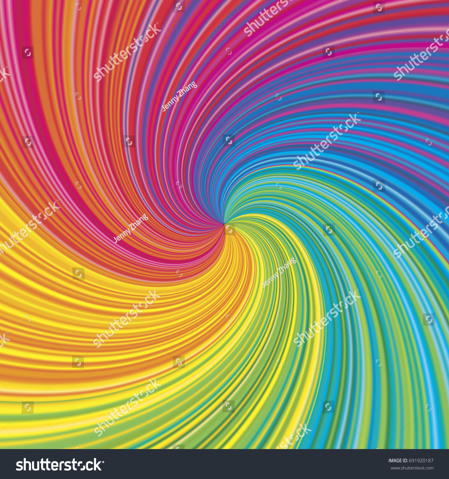 Vortex Vector Colorful Rainbow Background Radial Stock Vector 691920187