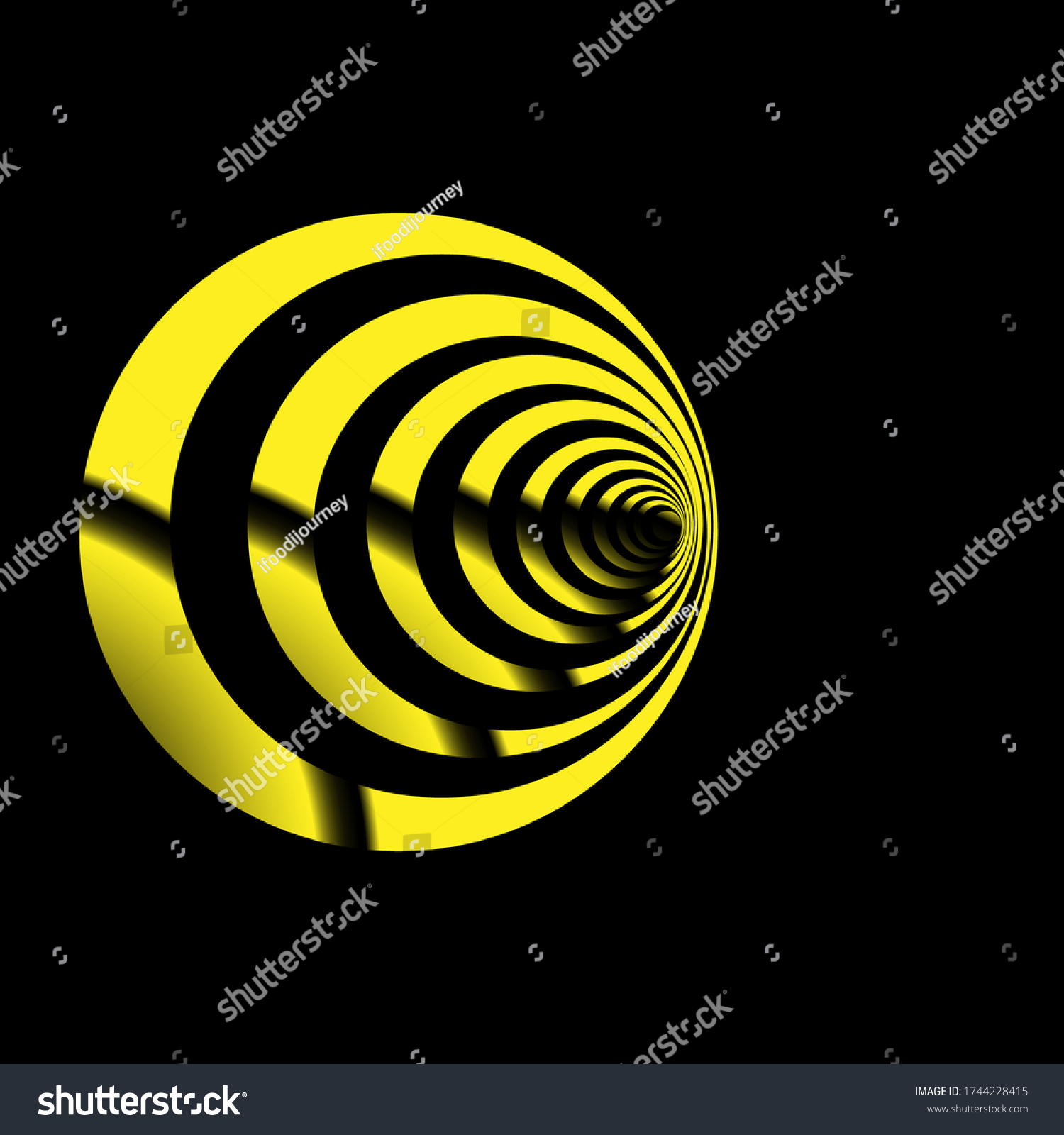 Vortex Wave Optical Illusion Yellow Black Stock Vector (Royalty Free ...