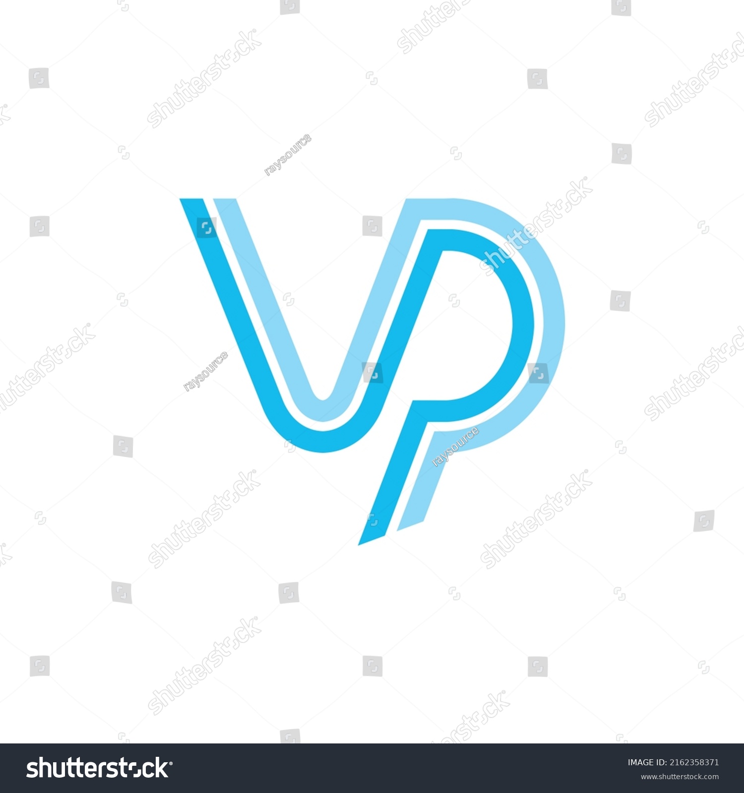 Vp Letter Logo Line Style Blue Stock Vector (Royalty Free) 2162358371 ...