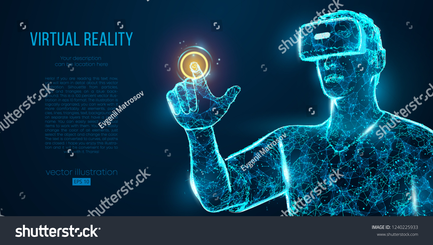 Vr Headset Holographic Projection Virtual Reality Stock Vector Royalty Free