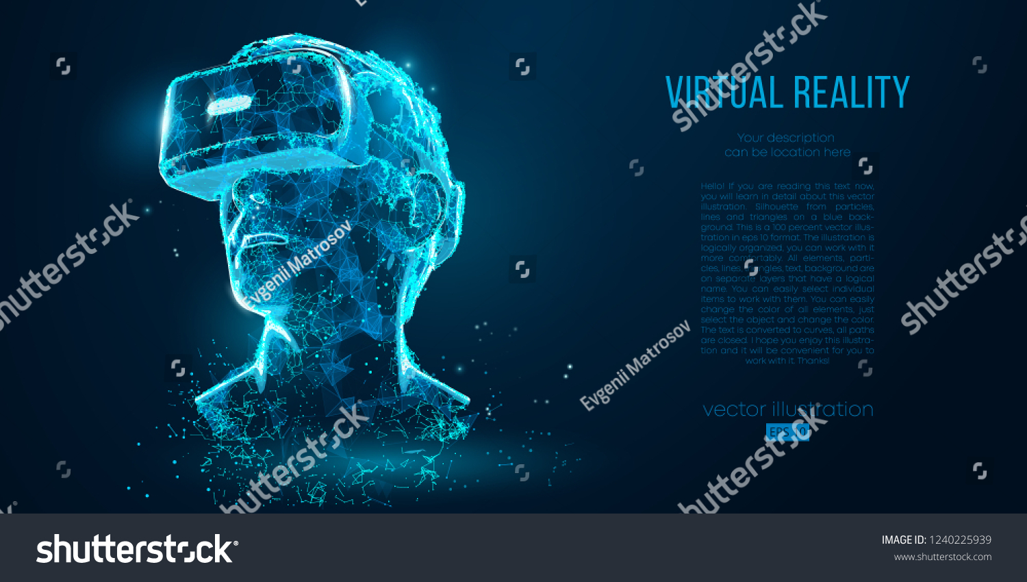 Vr Headset Holographic Projection Virtual Reality Stock Vector Royalty Free