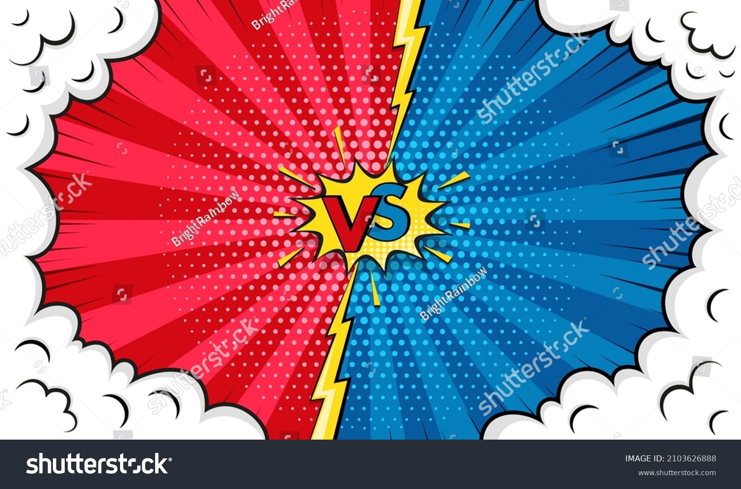 Vs Pop Art Background Versus Comic Stock Vector Royalty Free 2103626888