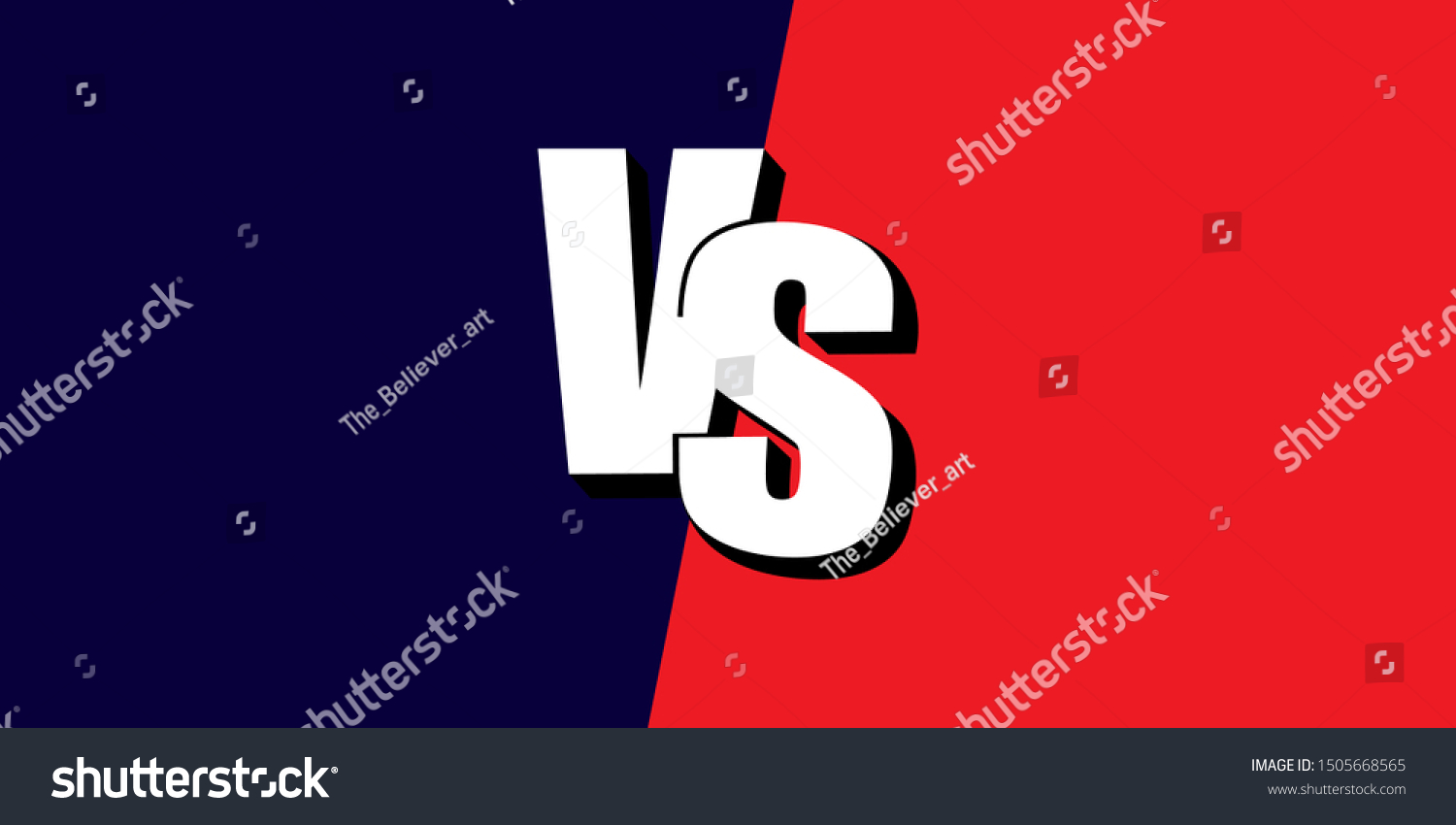 Vs Versus White On Red Blue Stock Vector Royalty Free 1505668565
