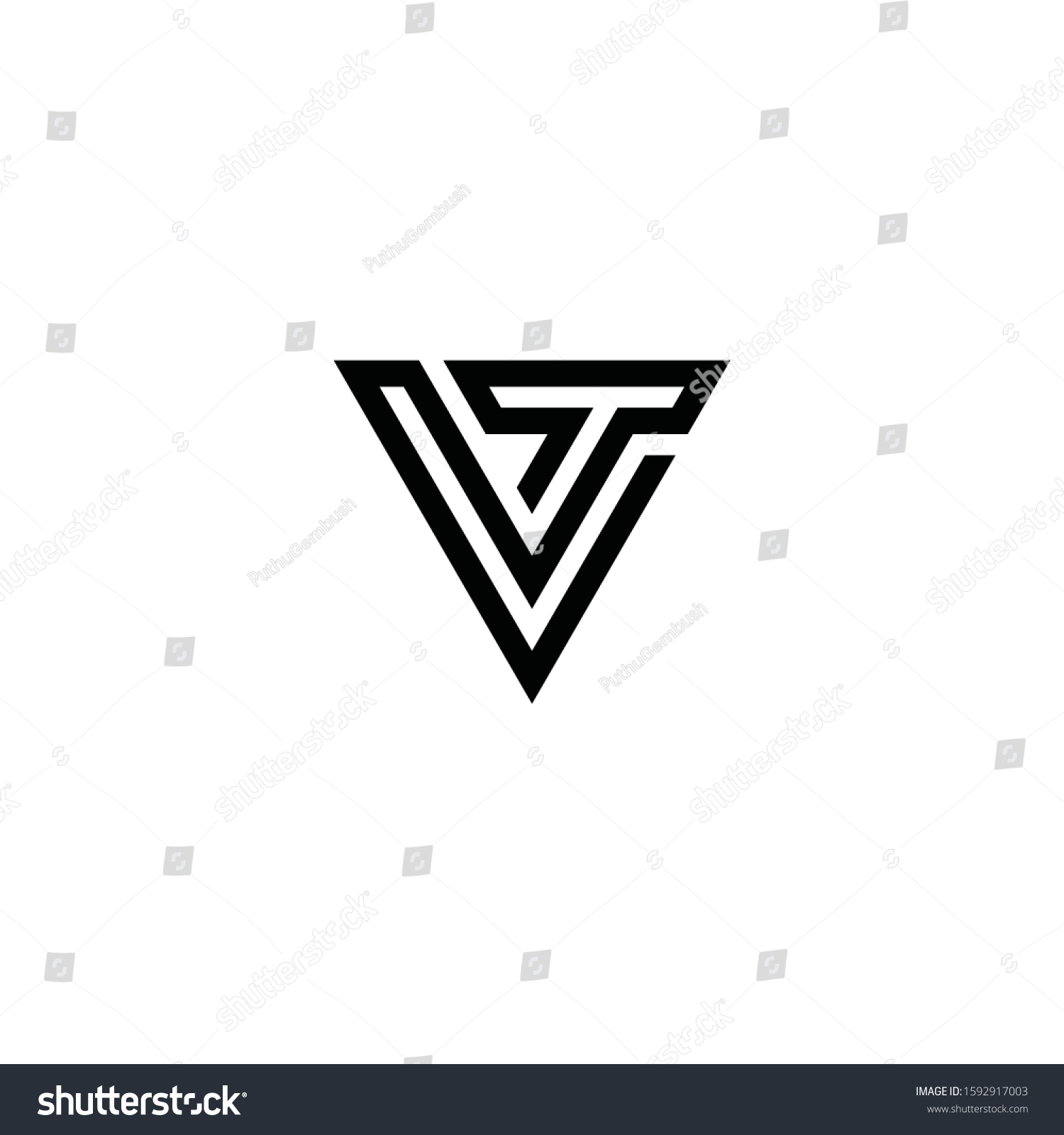 Vt Tv Letter Logo Design Vector Stock Vector (Royalty Free) 1592917003