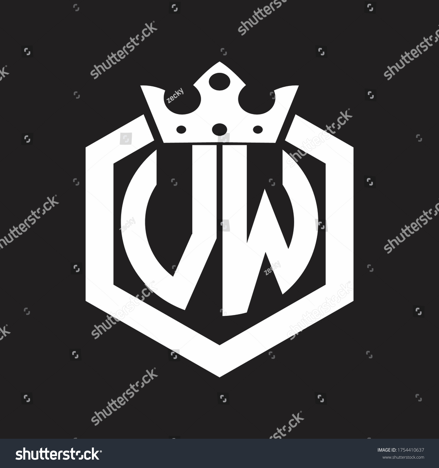 Vw Logo Monogram Rounded By Hexagon Stock Vector (Royalty Free ...