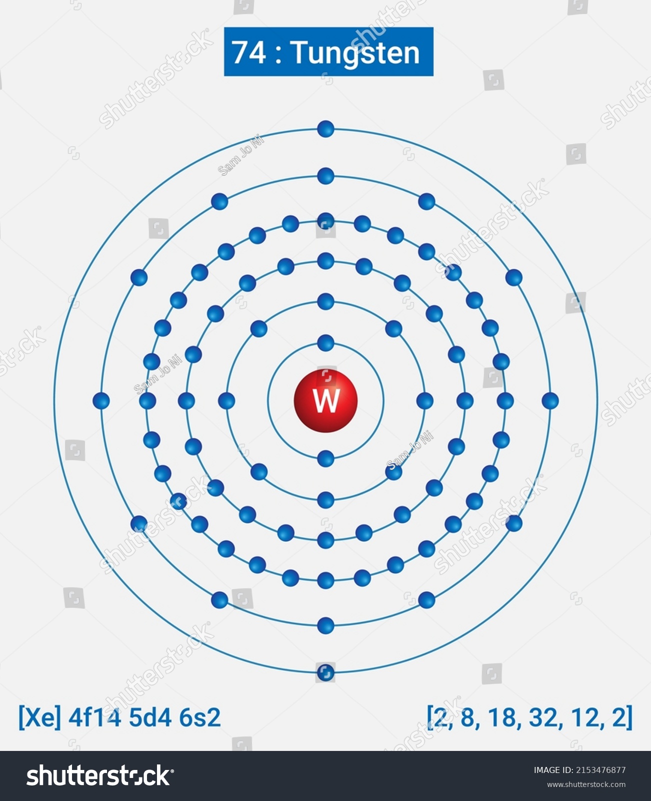 W Tungsten Element Information Facts Properties Stock Vector (Royalty ...