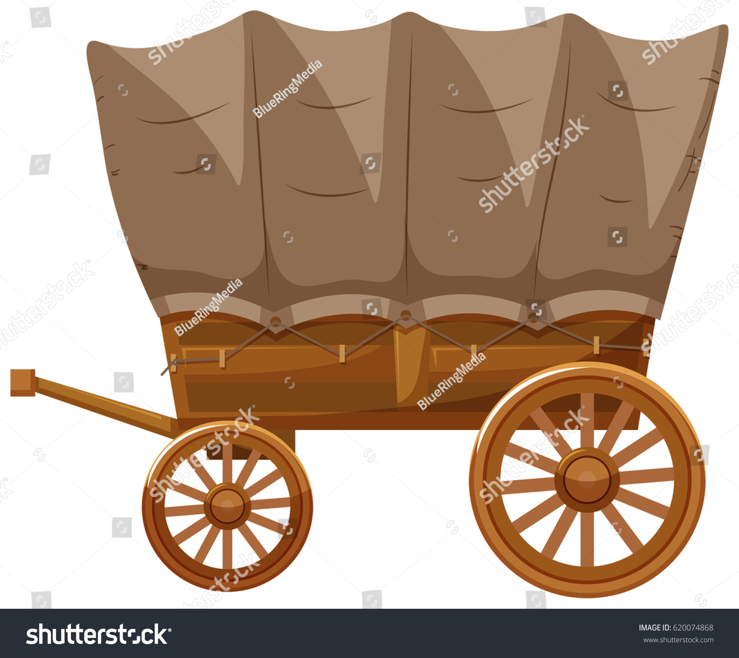 Wagon Wooden Wheels Illustration Stock Vector (Royalty Free) 620074868 ...