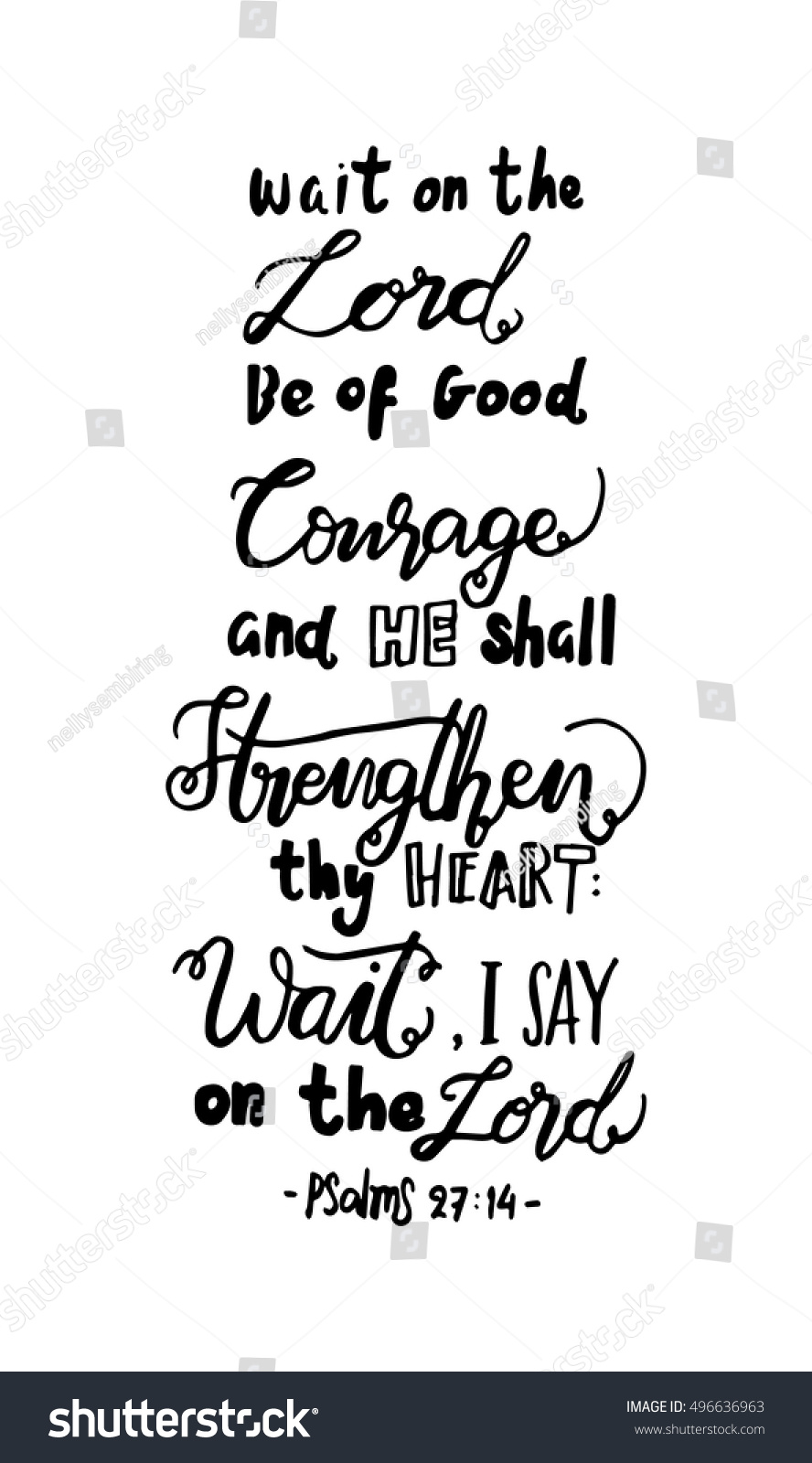 Wait On Lord Be Good Courage Stock Vector (Royalty Free) 496636963