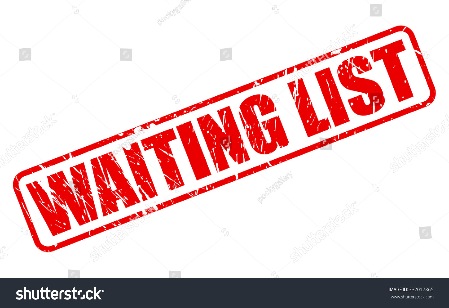 Waiting List Red Stamp Text On White Stock Vector Illustration ...