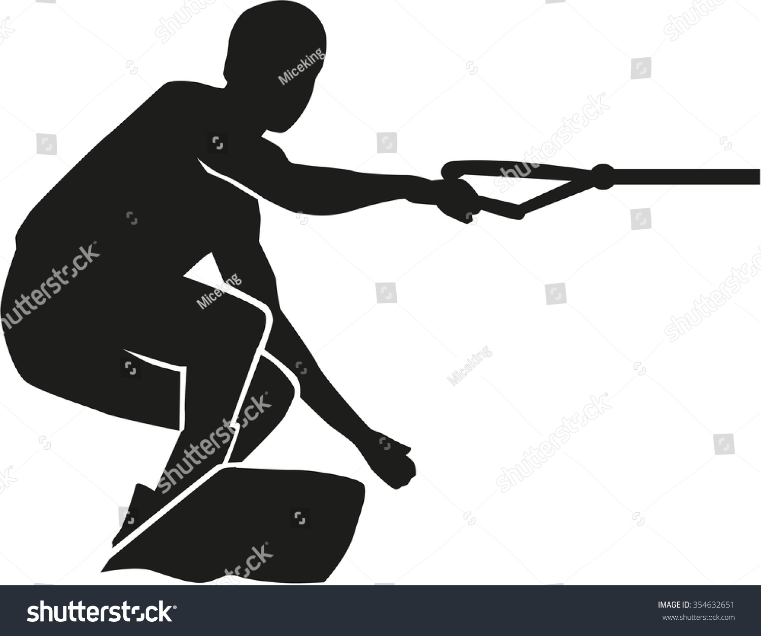 Wakeboard Silhouette Real Stock Vector 354632651 - Shutterstock