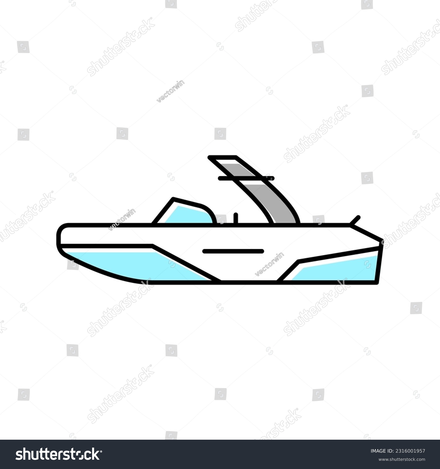 SVG of wakeboard ski boat color icon vector. wakeboard ski boat sign. isolated symbol illustration svg