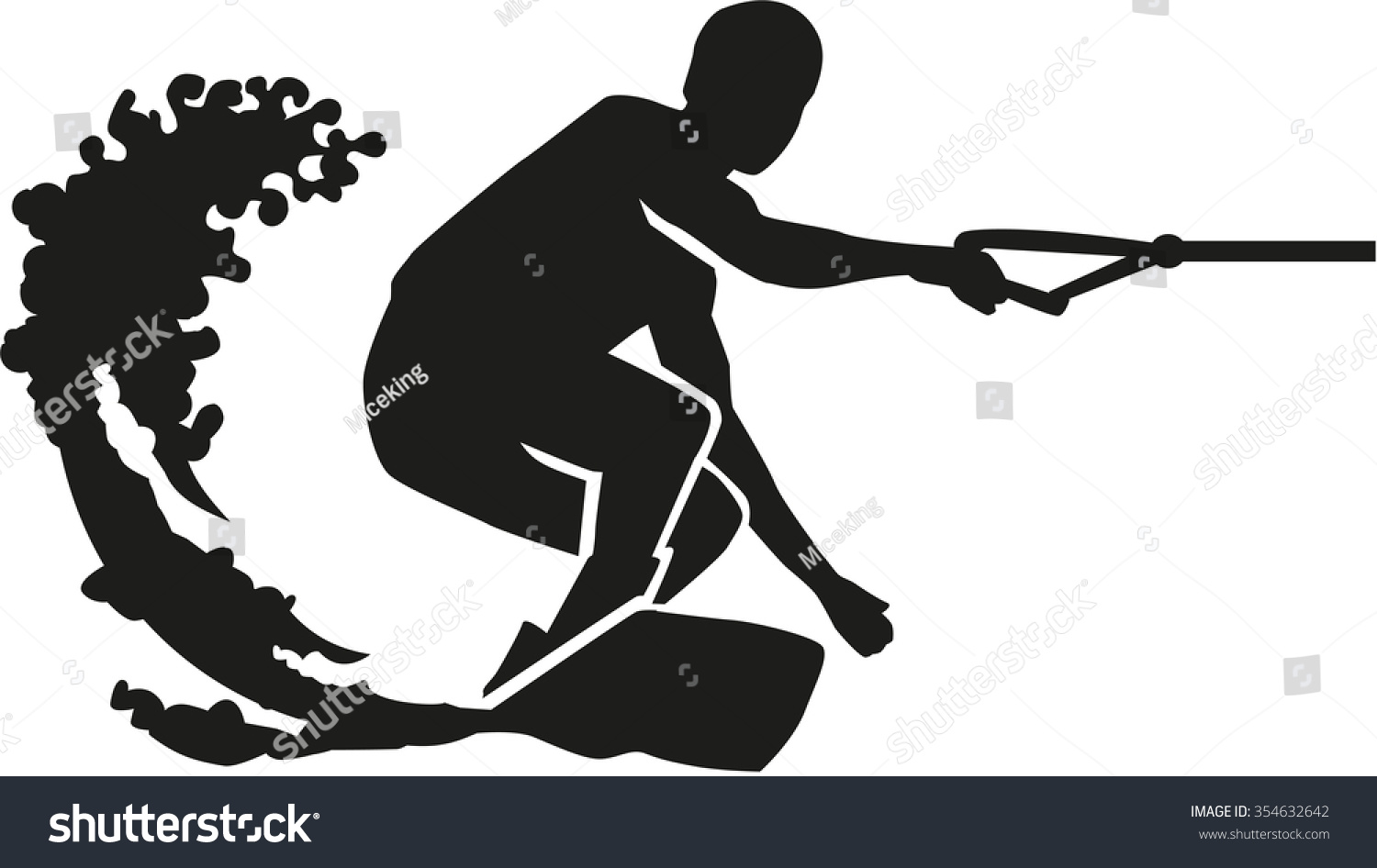 black silhouette watersports action clip art preview