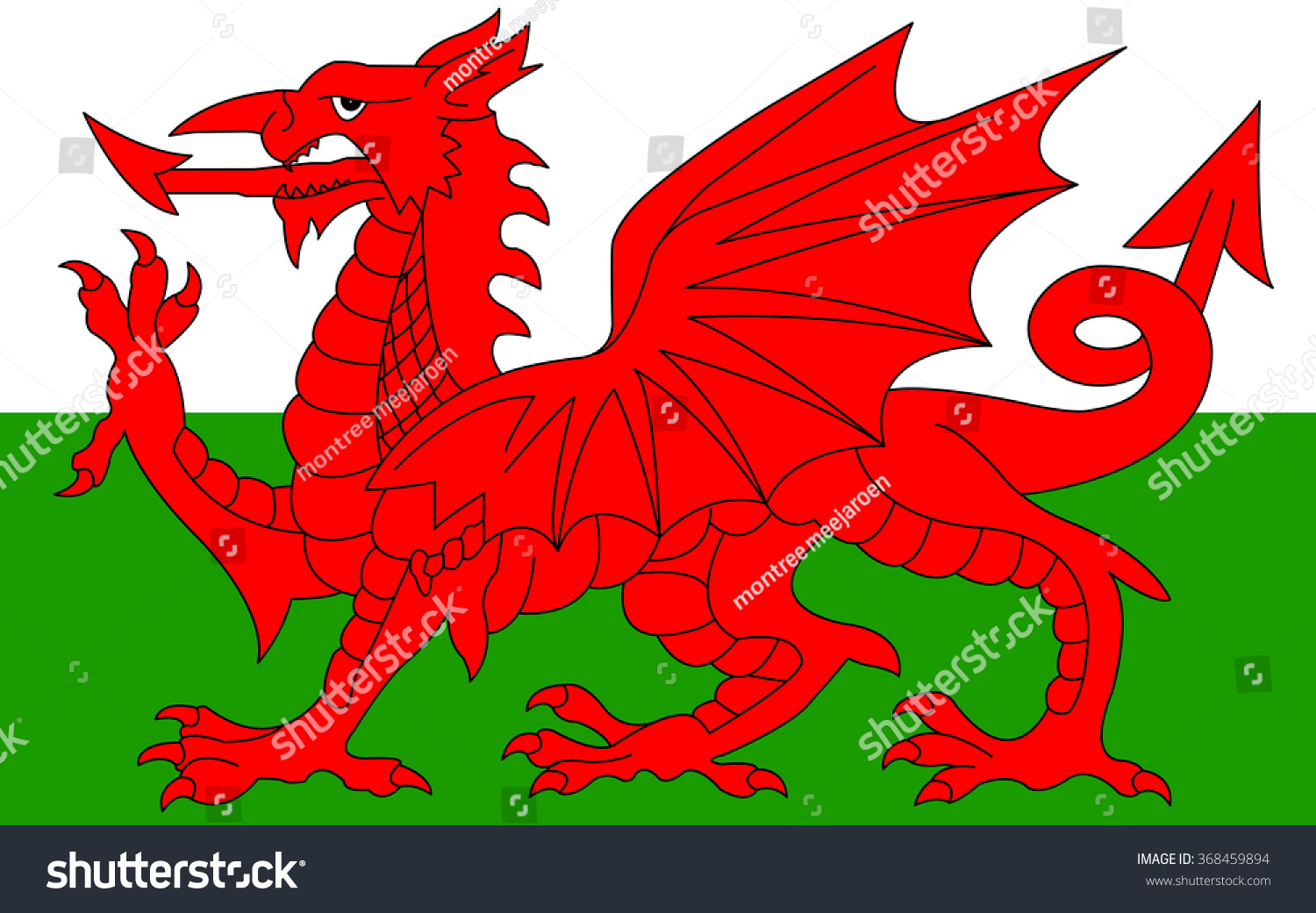 Wales Flag Vector Stock Vector 368459894 - Shutterstock