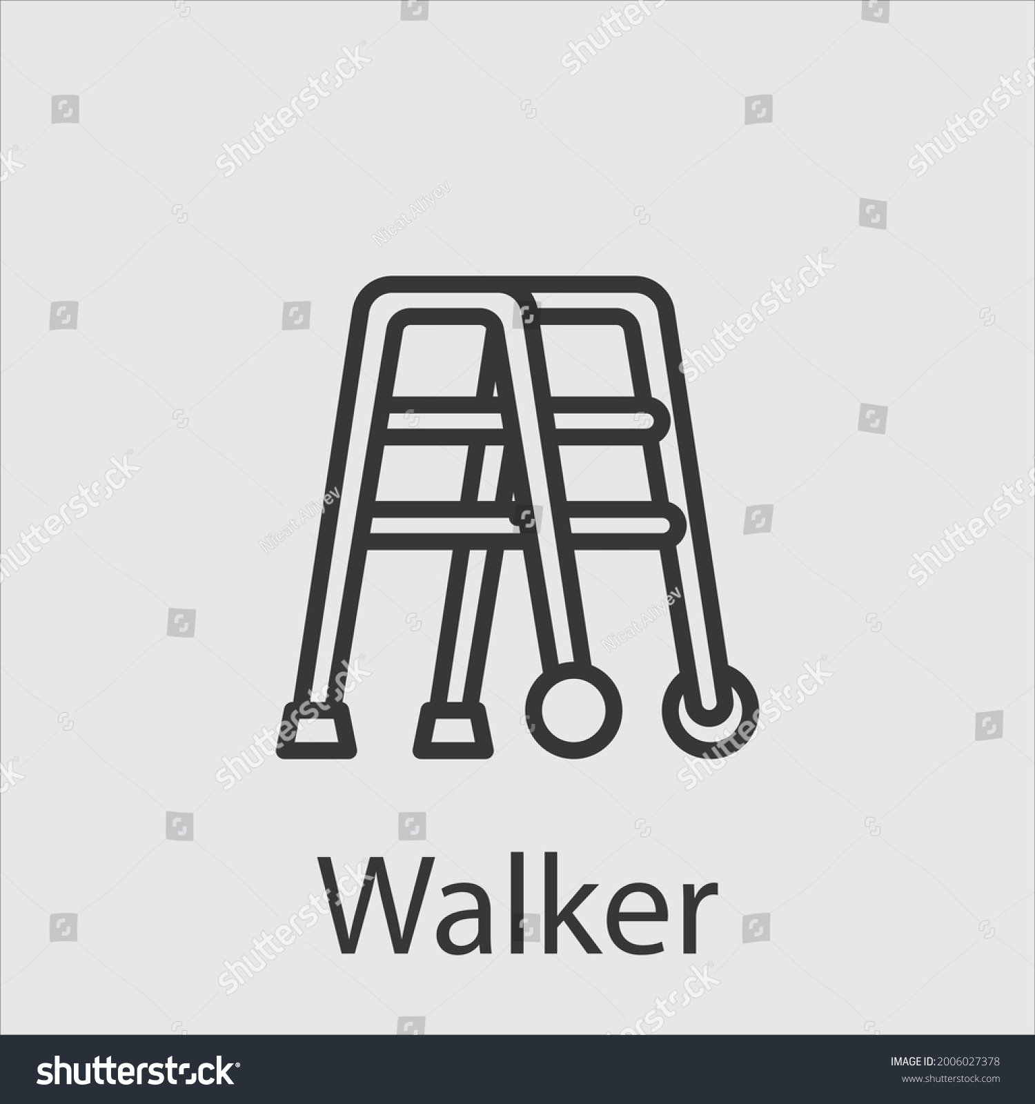 Walker Icon Vector Iconeditable Strokelinear Style Stock Vector Royalty Free 2006027378