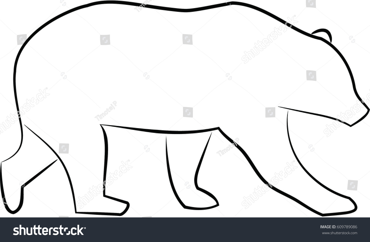 Walking Bear Vector Illustration Stock Vector Royalty Free 609789086