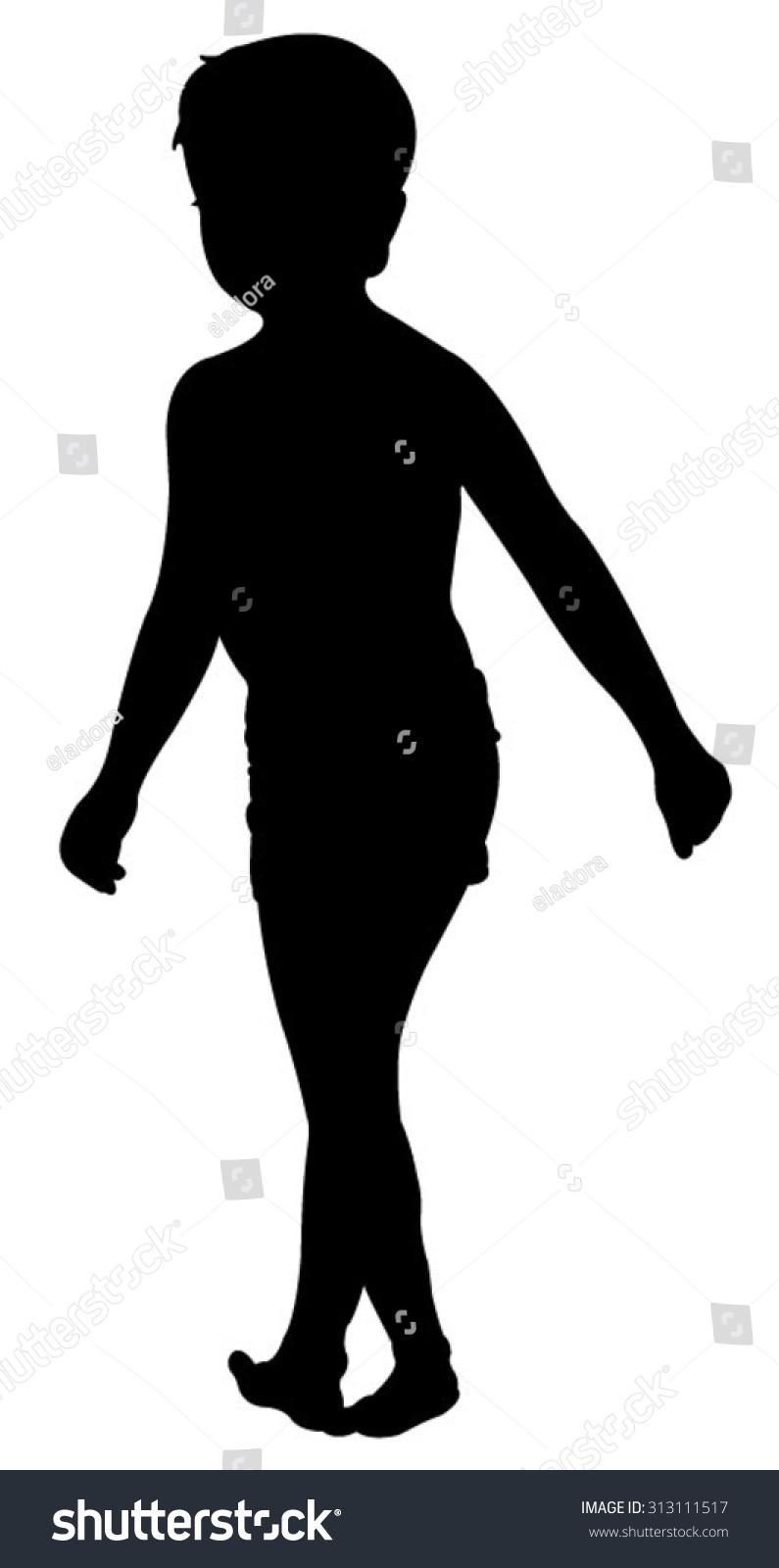 Walking Boy Silhouette Vector Stock Vector (Royalty Free) 313111517 ...