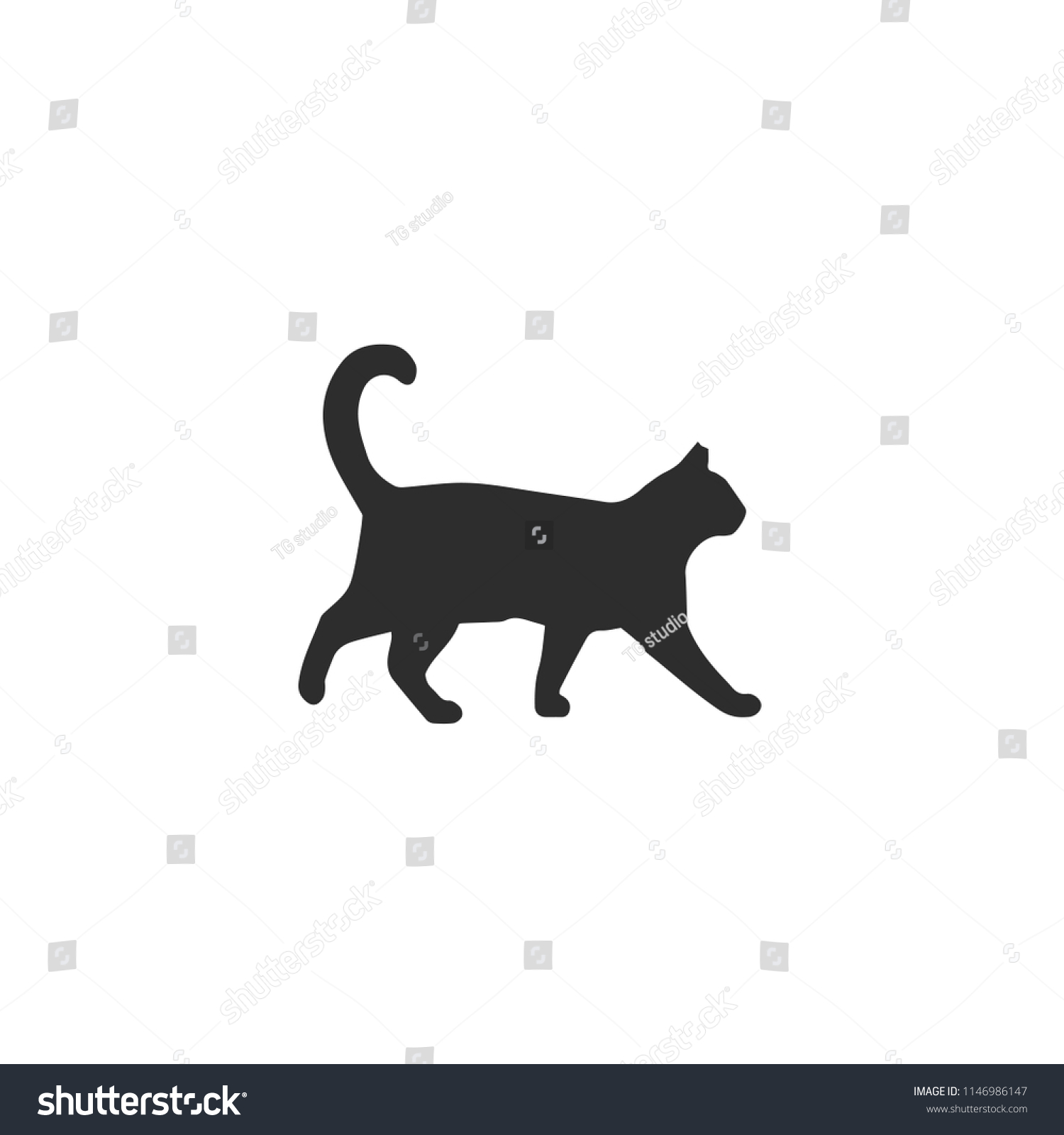 猫 シルエット 顔 のイラスト素材 画像 ベクター画像 Shutterstock