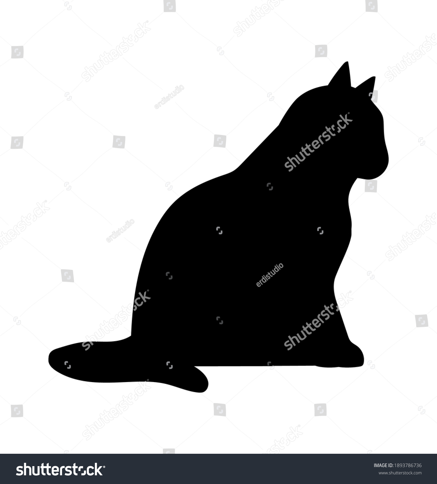 Walking Cat Vector Icon Cat Silhouette Stock Vector (Royalty Free ...