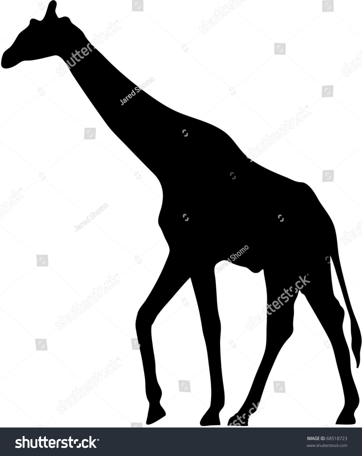 Walking Giraffe Silhouette Stock Vector 68518723 - Shutterstock