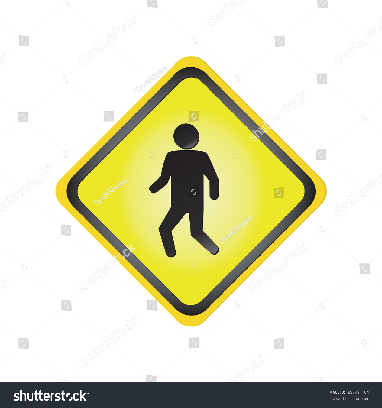 Walking People Sign Vector Illustration White Stock Vector (Royalty ...