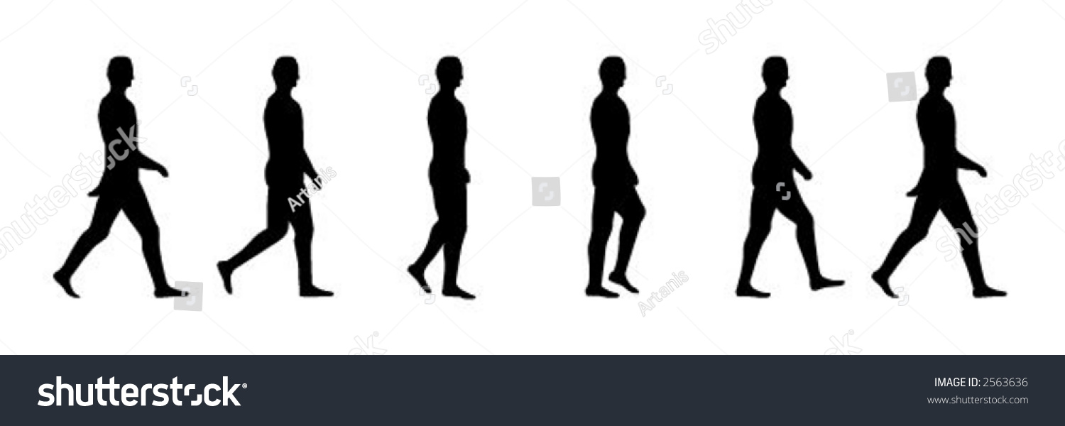 Walking Silhouettes Stock Vector 2563636 - Shutterstock