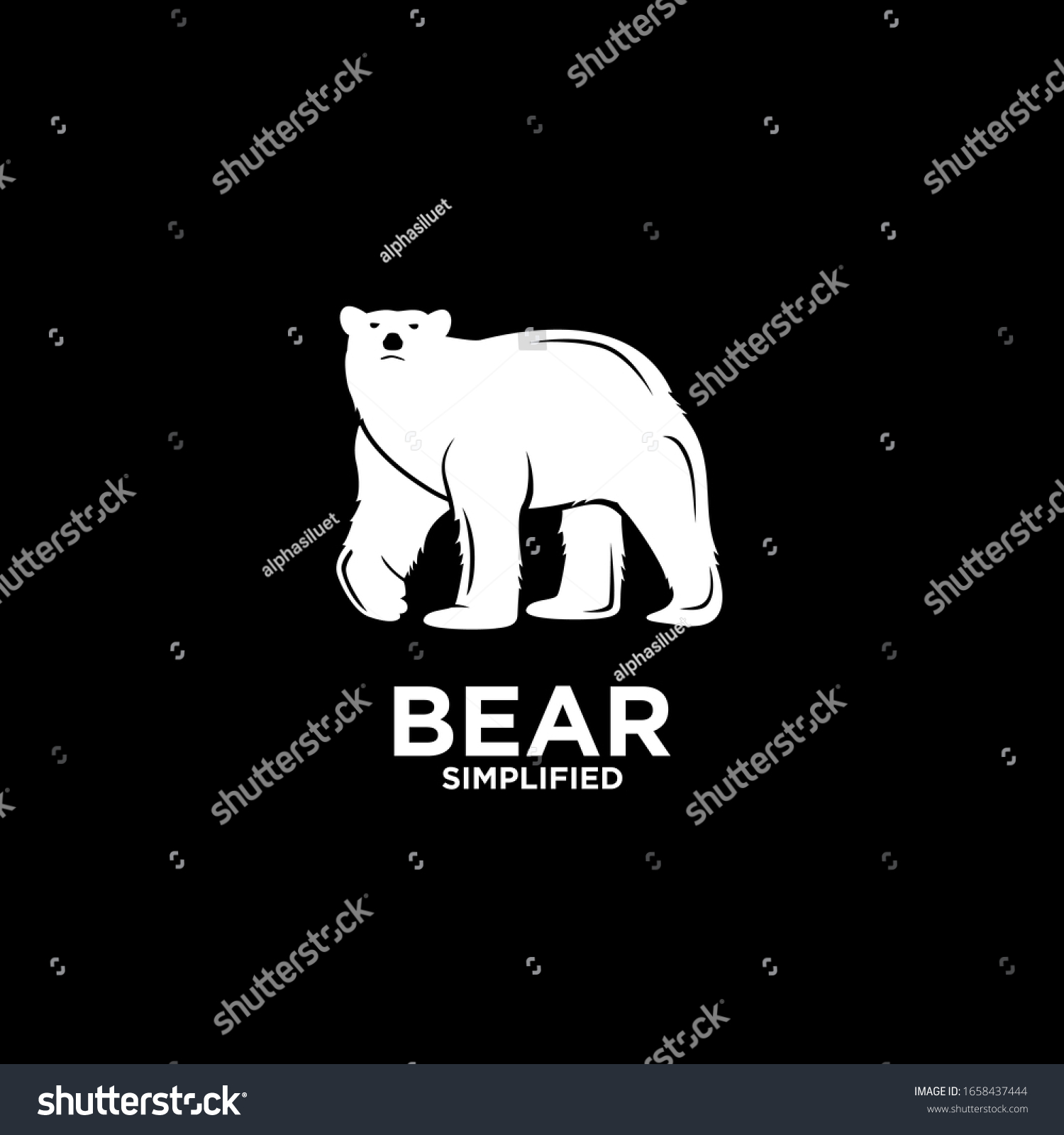 Walking White Polar Bear Logo Icon Stock Vector (Royalty Free ...