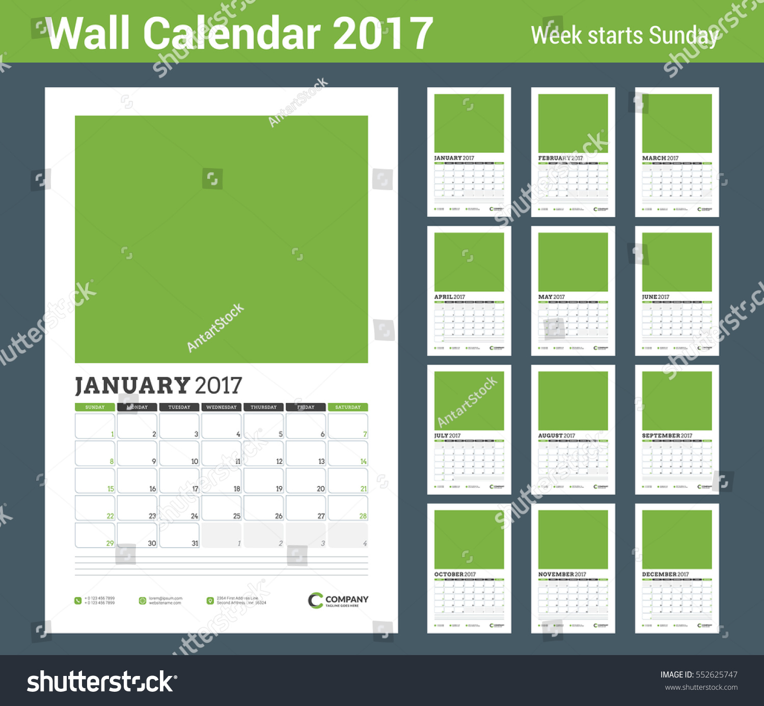 Planner Style Calendar Template : Wall calendar planner template year stock vector Planner Style Calendar Template : Wall calendar planner template year stock vector