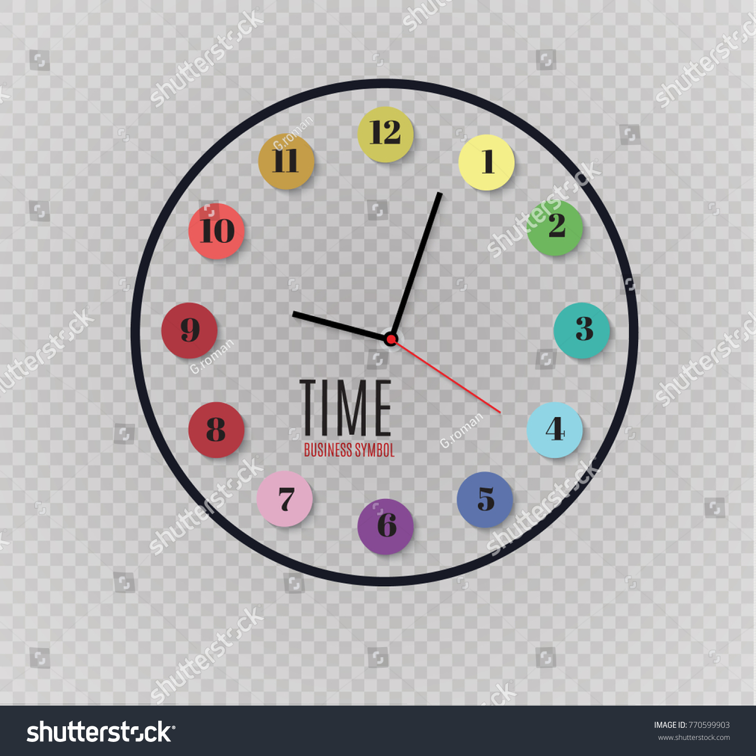 Wall Clock Office Template Design Vector Stock Vector Royalty Free 770599903