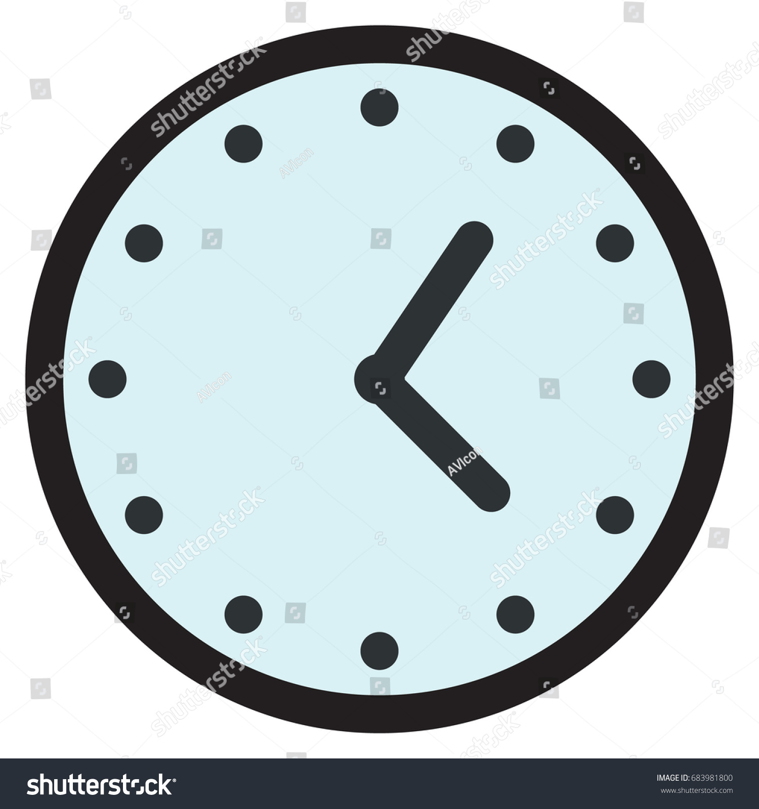 worksheet Analog Clock Face wall round analog clock face watch stock vector 683981800 icon illustration flat style design isolated on
