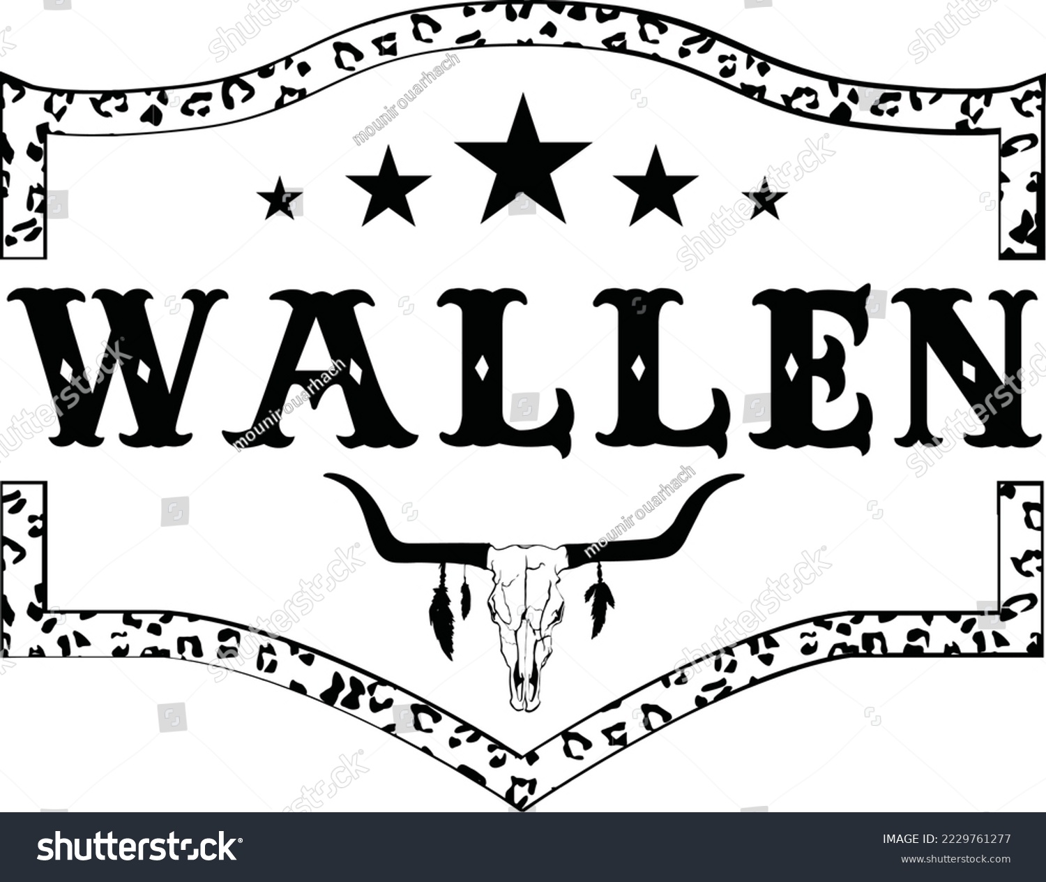 SVG of wallen all black bullskull design artwork 01 svg
