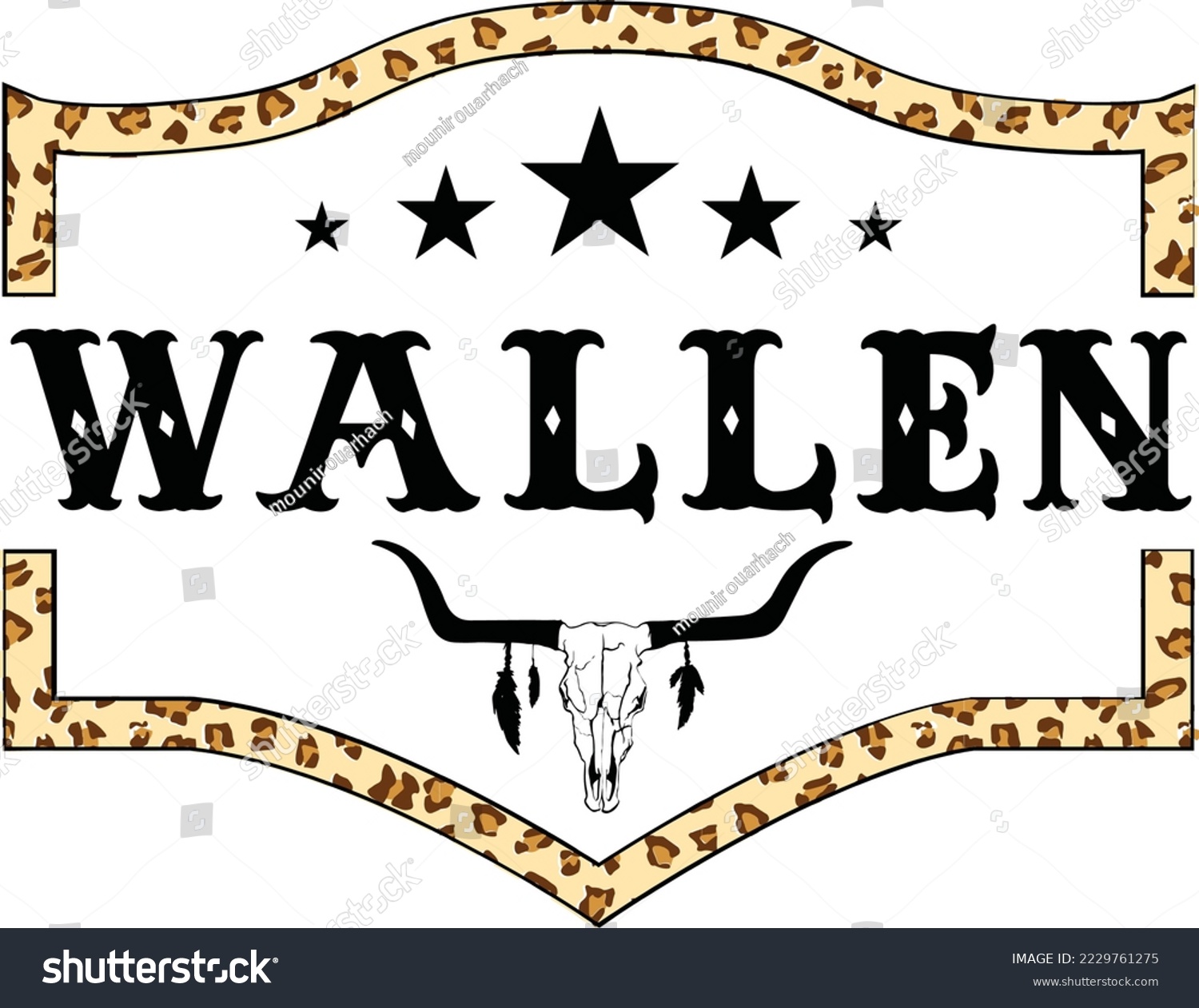SVG of wallen bull skull yellow and black design in a white background svg