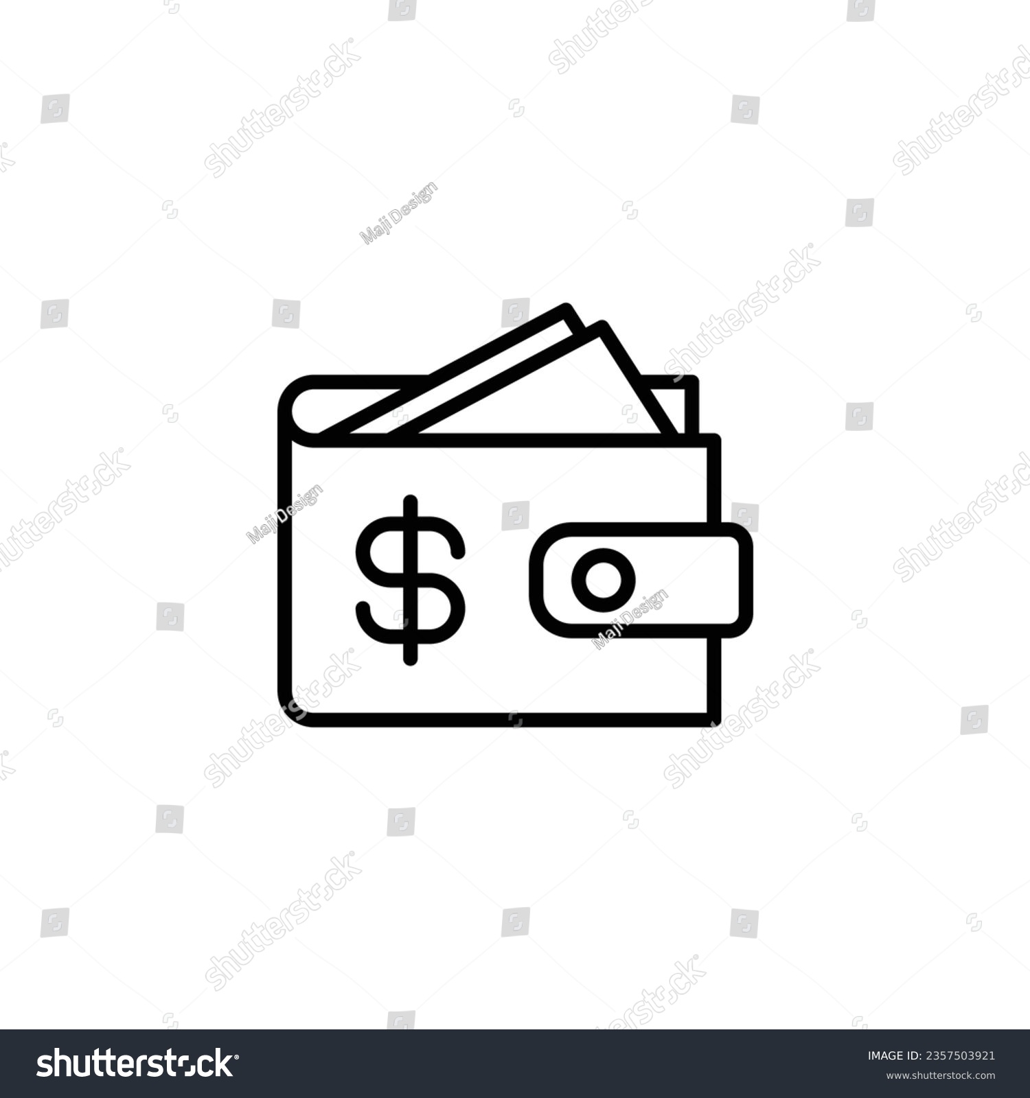 SVG of Wallet icon. Simple outline style. Affordable, investment, money, cash, dollar, bill, payment, business, finance concept. Thin line symbol. Vector isolated on white background. SVG. svg