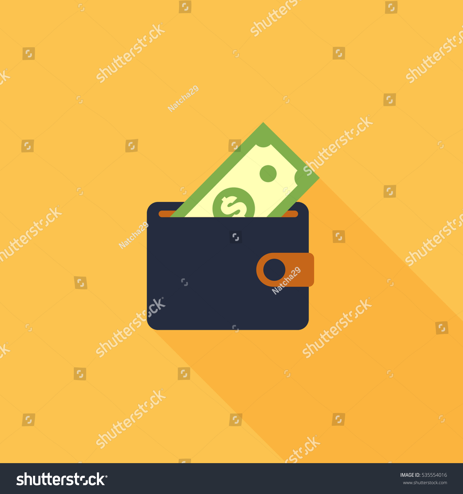 Wallet Money Dollar Bank Note Flat Stock Vector 535554016 - Shutterstock