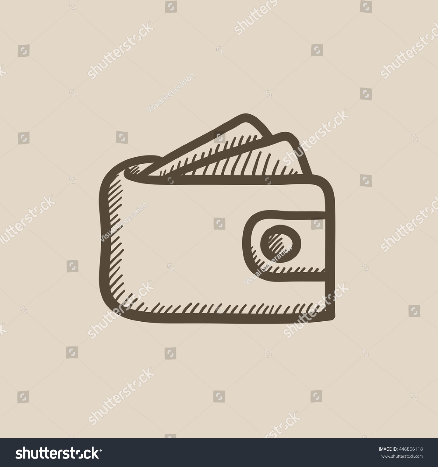 Wallet Money Vector Sketch Icon Isolated Stock Vector - 