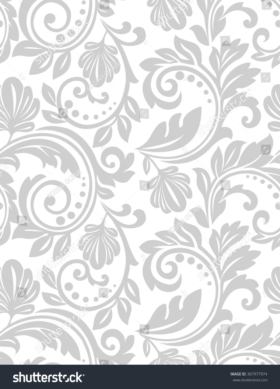 Wallpaper In The Style Of Baroque. A Seamless Vector Background. Gray ...