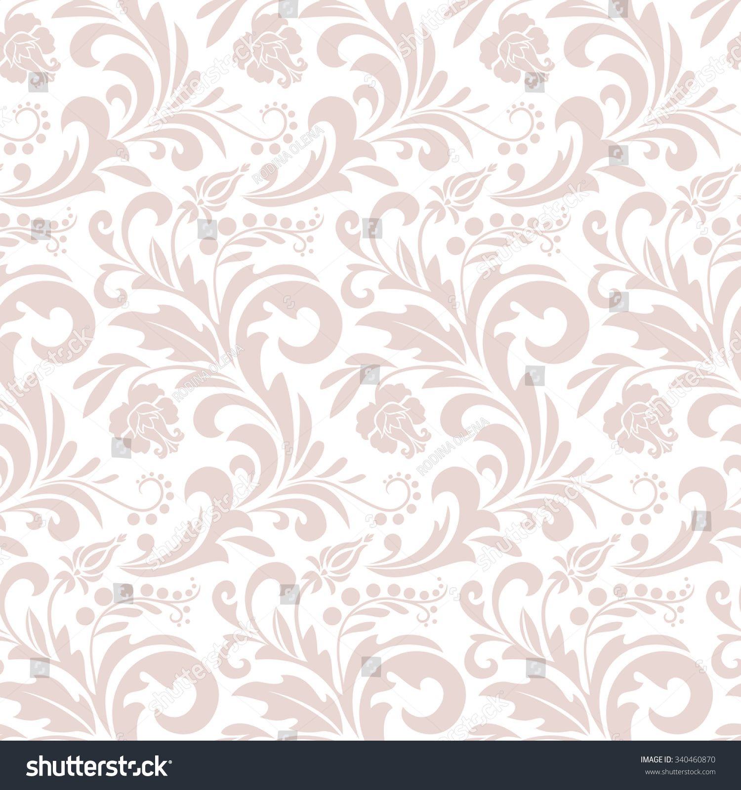 Wallpaper In The Style Of Baroque. A Seamless Vector Background. Pink ...