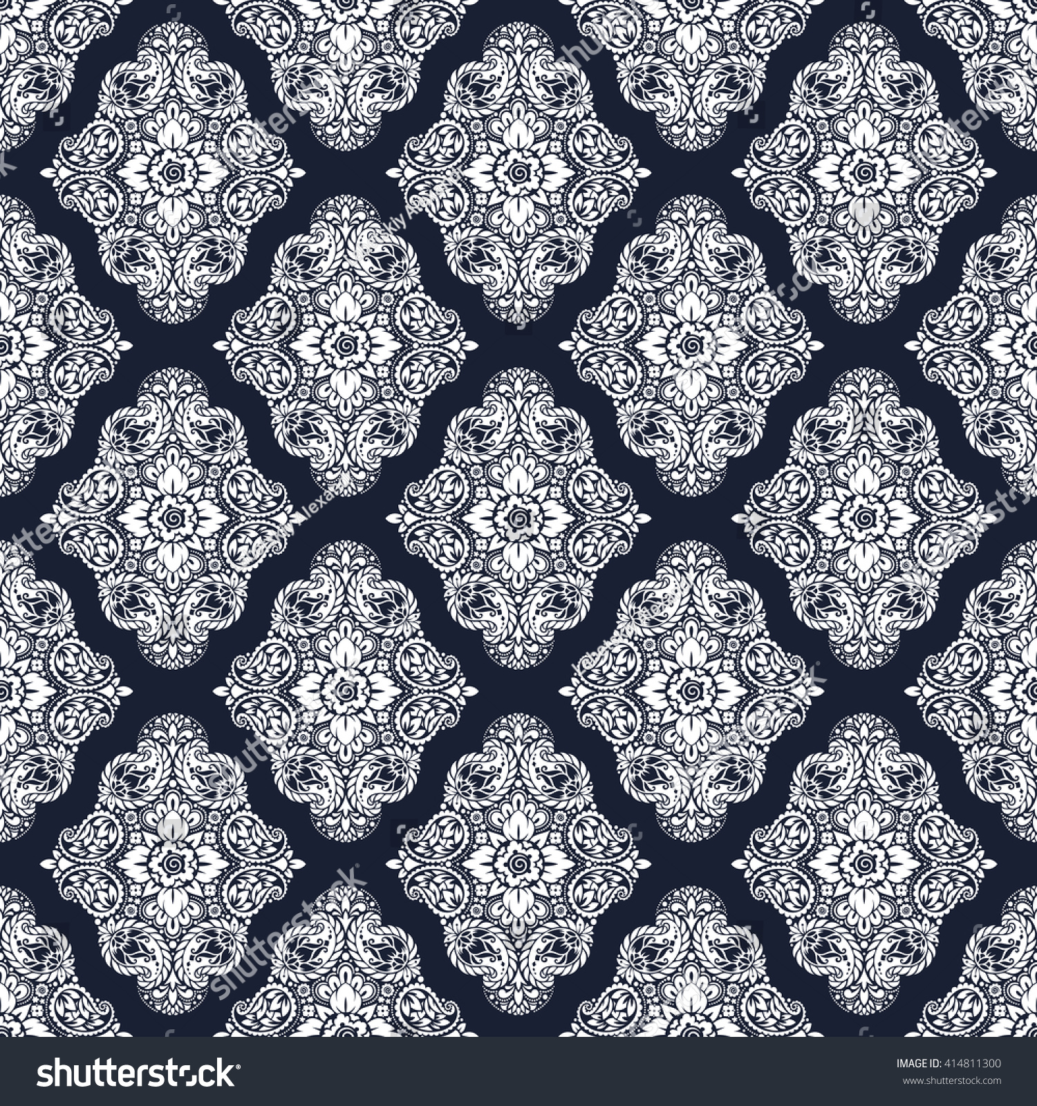 Wallpaper Style Baroque Seamless Paisley Vector Stock Vector (Royalty ...